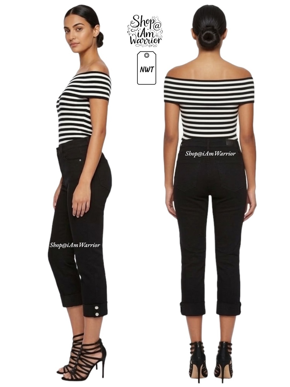NYDJ NWT Cuffed Capri Jeans Lift Tuck Technology Stretch Denim *shop@iamwarrior